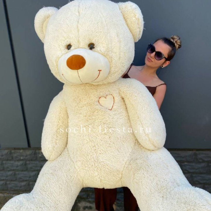 Белый плюшевый мишка большой в Владивостоке