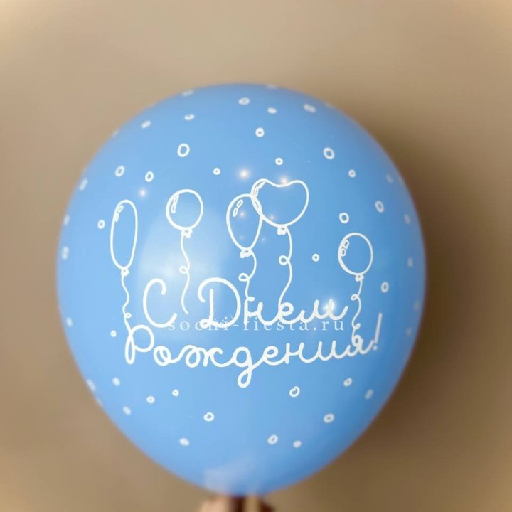 Гелиевый латексный шар С днем рождения! матовый в Владивостоке