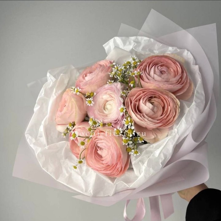 Ранункулюсы с ромашками в Владивостоке