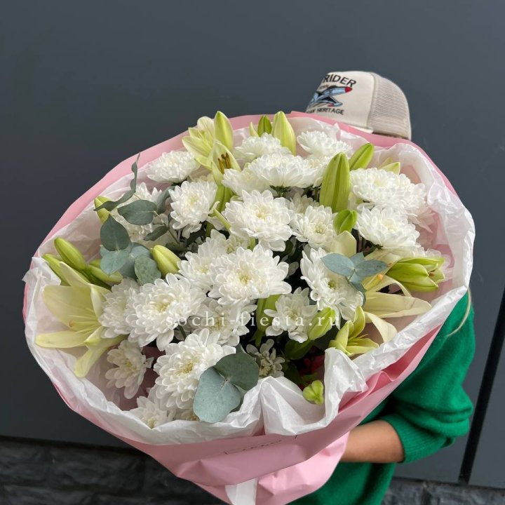  Букет  хризантемы и лилии в Владивостоке