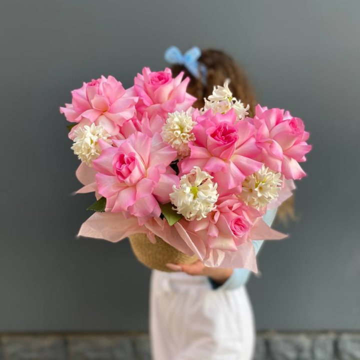 Дуо розы и гиацинты в Владивостоке