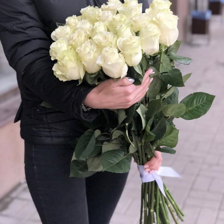Голландские розы белые в Владивостоке
