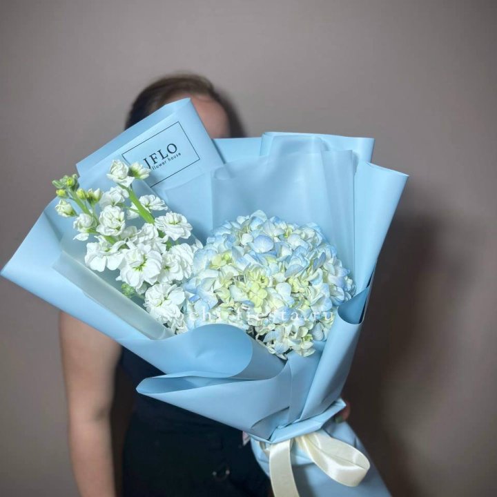 Гортензия голубая с маттиолой в Владивостоке