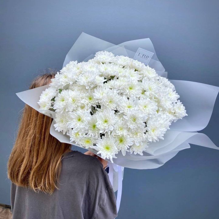 Букет хризантем "Белая снежинка" в Владивостоке