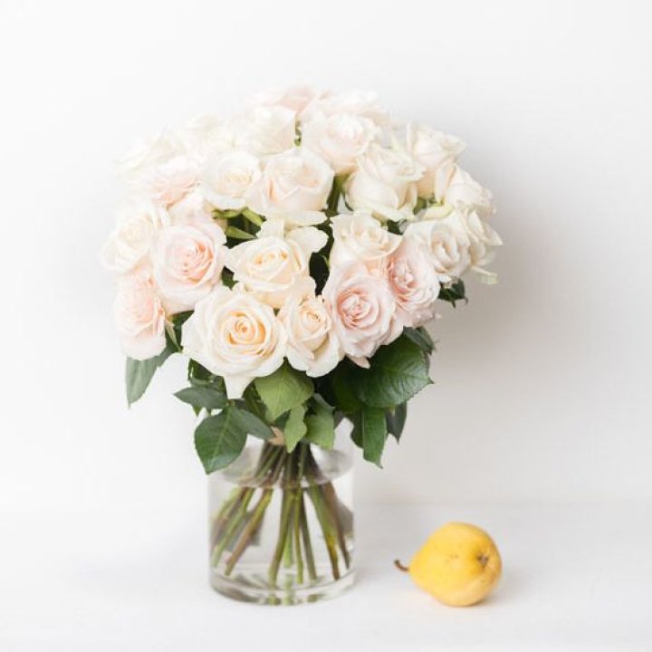 25 кремовых роз в Владивостоке