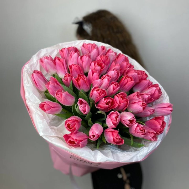 51 розовый тюльпан "Рози" в Владивостоке