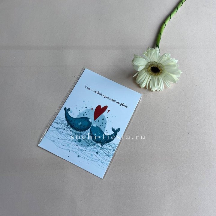 Открытка к букету "У нас с тобой одно море на двоих" в Владивостоке