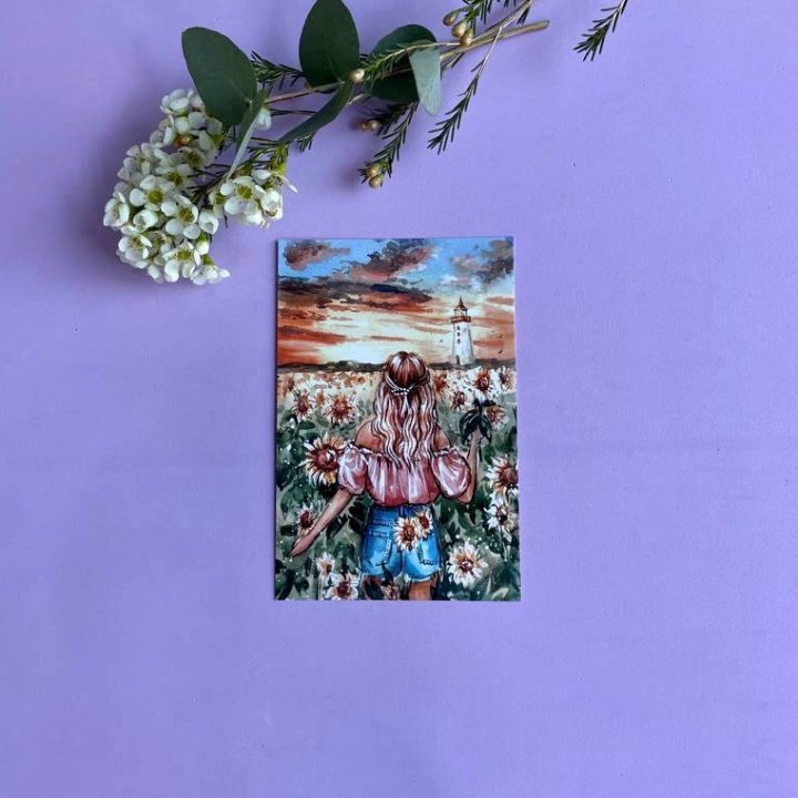 Открытка к букету "Подсолнух" в Владивостоке