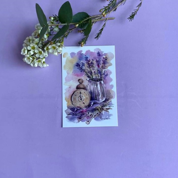 Открытка к букету "Часы" в Владивостоке