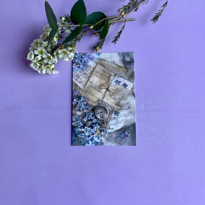 Открытка к букету "Время" в Владивостоке