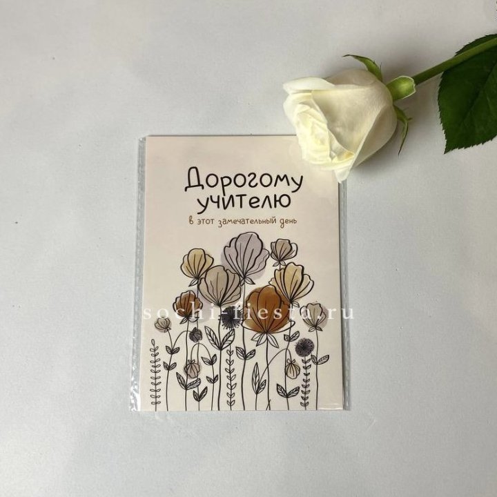 Открытка к букету "Дорогому учителю" в Владивостоке
