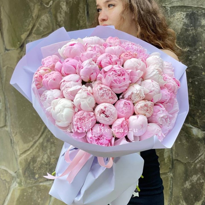 39 нежных пионов в Владивостоке