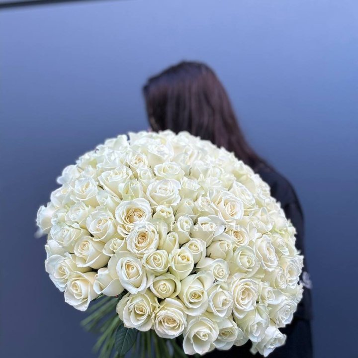 Охапка из 101 белой розы  в Владивостоке